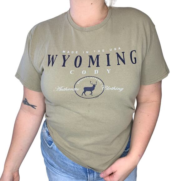Vintage Cody Wyoming Western Country Ranch Graphic Tee T-Shirt Large - Picture 1 of 4